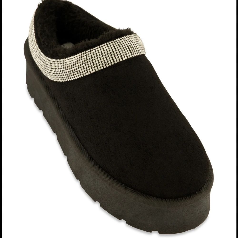 BRAND LOVE 83 ULTRA SOFT FAUX SUEDE RHINESTONE SHEPPA SCUFF SLIP-ON CLOG…